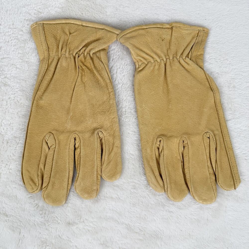 Men’s Tan Leather Work Gloves Unbranded Ranch Western Utility Driving Gloves